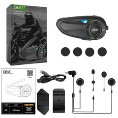 EJEAS Q8 5G Mesh Bluetooth helmet intercom with Mesh 3.0 for 6 riders DSP noise cancellation IP67 waterproof motorcycle communication system