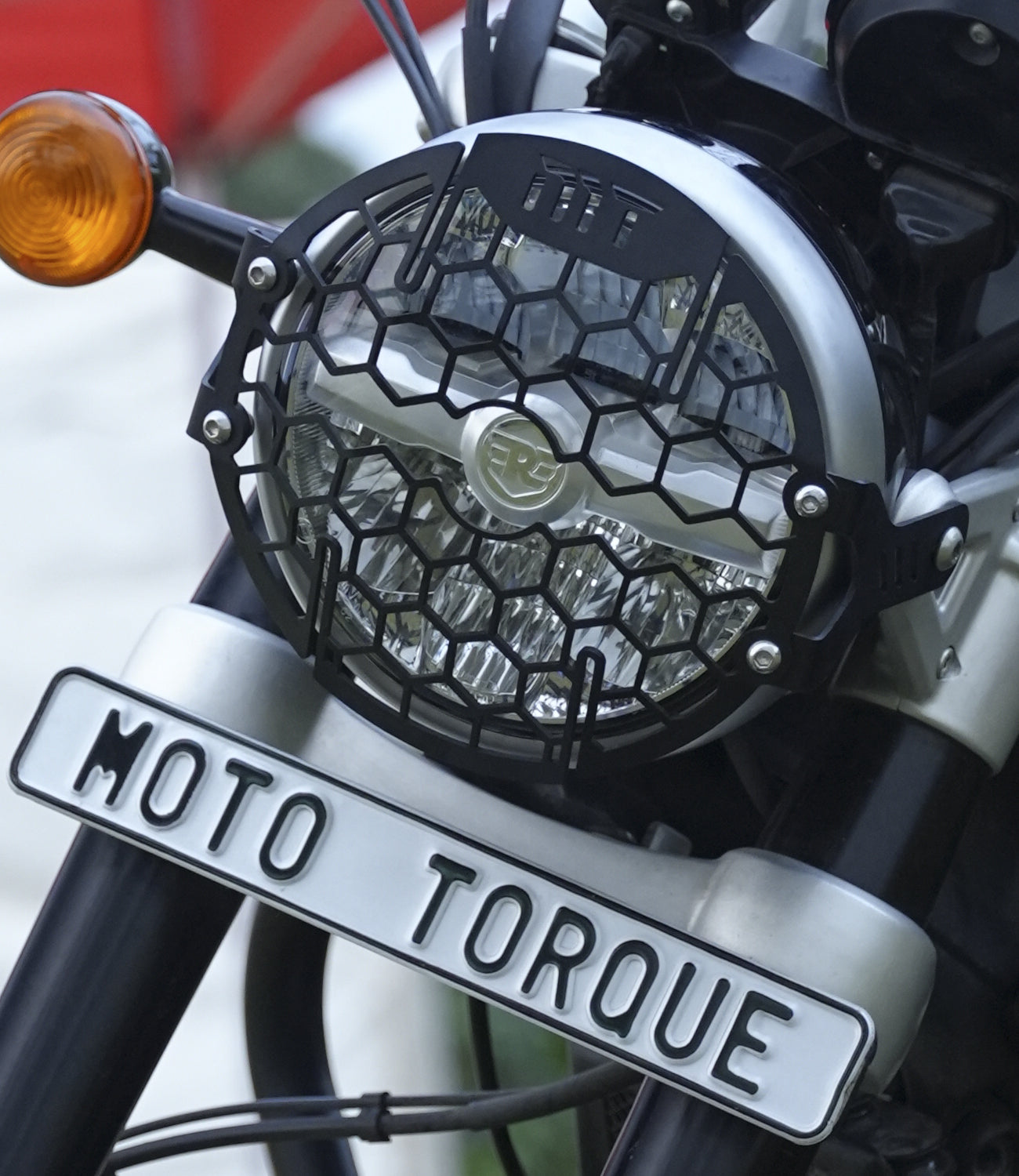 Moto Torque heavy duty headlight grill for Royal Enfield Super Meteor 650 protection accessory