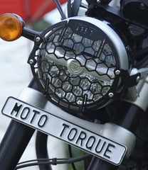 Moto Torque heavy duty headlight grill for Royal Enfield Super Meteor 650 protection accessory