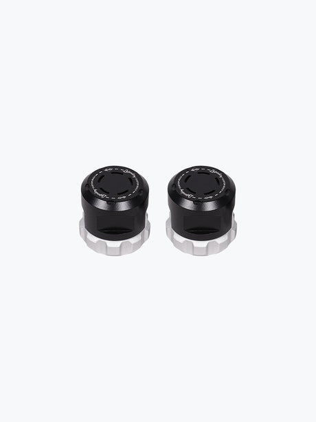 Legundary Custom KTM ADV 890 Rotex Front Wheel Slider black silver CNC aluminium axle fork protection guard