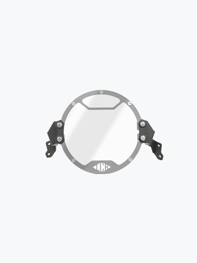 Legundary Custom Hness Oculus headlight shield black mild steel headlight guard protector Honda CB350