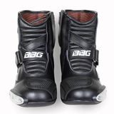 BBG RidePro black leather motorcycle riding boots with TPU protection