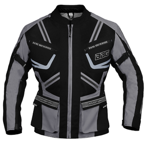 BBG Indiana Adventure motorcycle riding jacket with chest guard and CE Level 2 armour