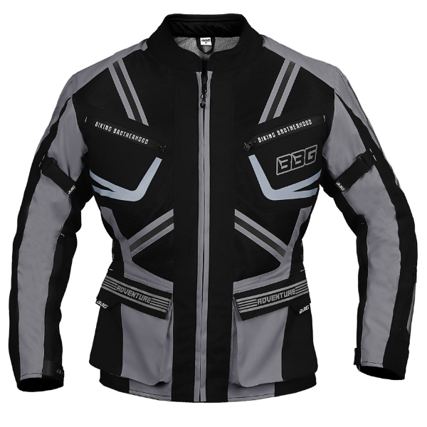 BBG Indiana Adventure motorcycle riding jacket with chest guard and CE Level 2 armour