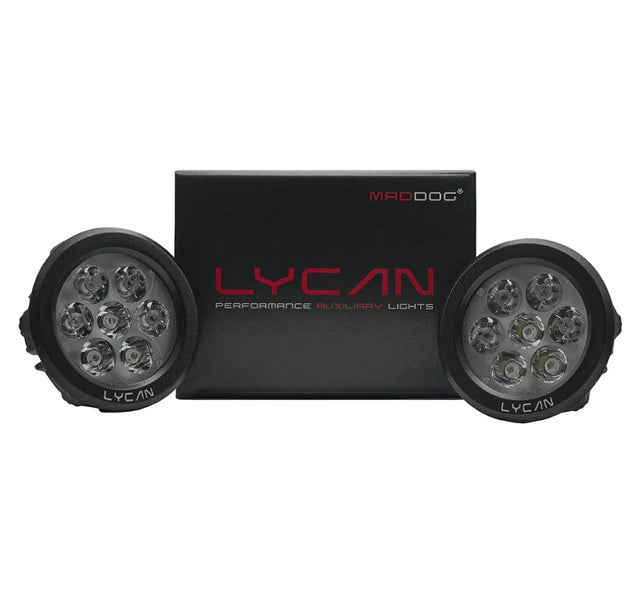 Maddog Lycan Auxiliary LED Lights 10800 Lumens Dual Mode Spot and Flood for Motorcycle IP67 Waterproof