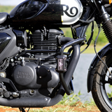 Auto Engina Crash Leg Guard for Royal Enfield Hunter 350 27mm 22mm Mild Steel Gloss Black with Sliders