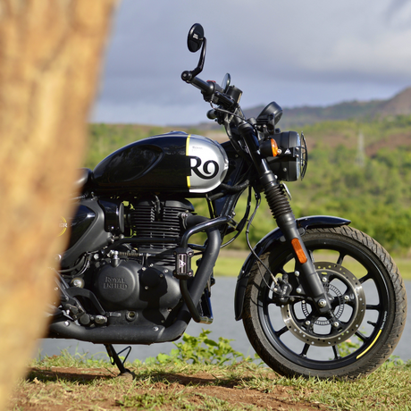 Auto Engina Crash Leg Guard for Royal Enfield Hunter 350 27mm 22mm Mild Steel Gloss Black with Sliders