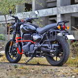 Auto Engina Crash Leg Guard for Royal Enfield Hunter 350 27mm 22mm Mild Steel Gloss Black with Sliders
