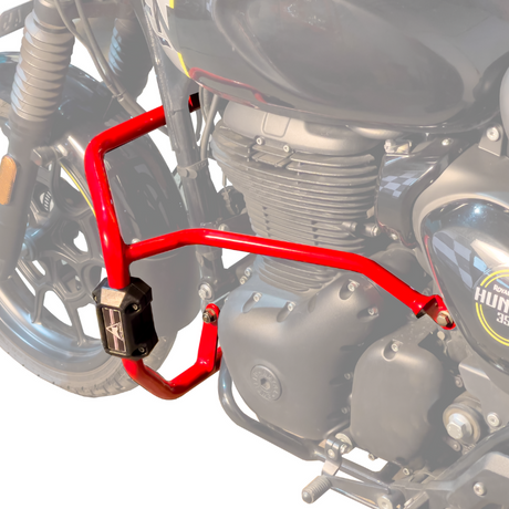 Auto Engina Crash Leg Guard for Royal Enfield Hunter 350 27mm 22mm Mild Steel Gloss Black with Sliders