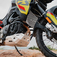 Legundary Custom BMW F900GS vambrace bash plate aluminium silver engine sump guard skid plate