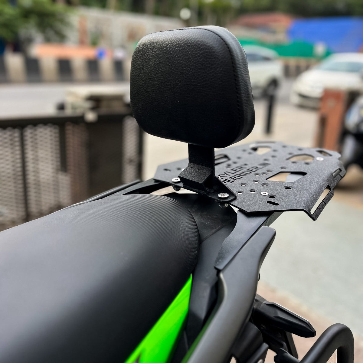 Hyperrider Universal Motorcycle Backrest with Helmet Lock for Touring Bikes