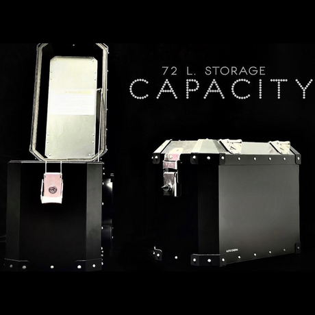Auto Engina 72L Aluminium Panniers for Honda H'ness CB 350 with 36L Each Side, SS304 Attachments and Combination Locks in Black