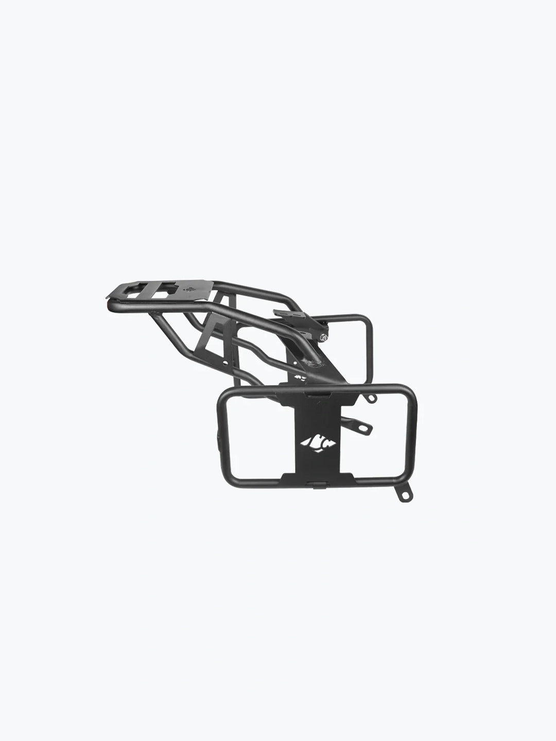 Legundary Custom Poseidon Saddle Stay with Carrier for Bajaj Dominar 400 Black Mild Steel Touring Luggage Setup