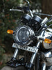 Legendary Custom Interceptor 650 oculus headlight shield black mild steel guard