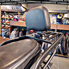 Hyperrider Universal Motorcycle Backrest with Helmet Lock for Touring Bikes