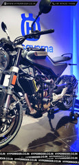 Hyperrider Crash Guard for Husqvarna Svartpilen 250 and Vitpilen 250 with CNC Delrin Frame Sliders