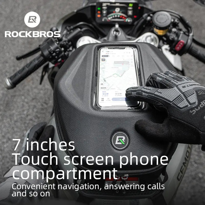 MOTO VANGUARD 3L Waterproof Motorcycle Tank Bag with Tank Lock Black Oxford Fabric