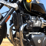 Auto Engina Crash Guard with Built-In Polyamide Slider for Royal Enfield Super Meteor 650 Gloss Black 27mm Mild Steel
