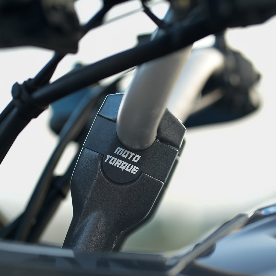 Moto Torque CNC aluminium handlebar riser for Honda CB200X ergonomic touring comfort upgrade