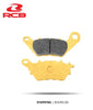 RCB S2-D2 Gold Series semi-metallic motorcycle brake pads for Yamaha R3 and MT-03, front 01DP075G and rear 01DP076G.