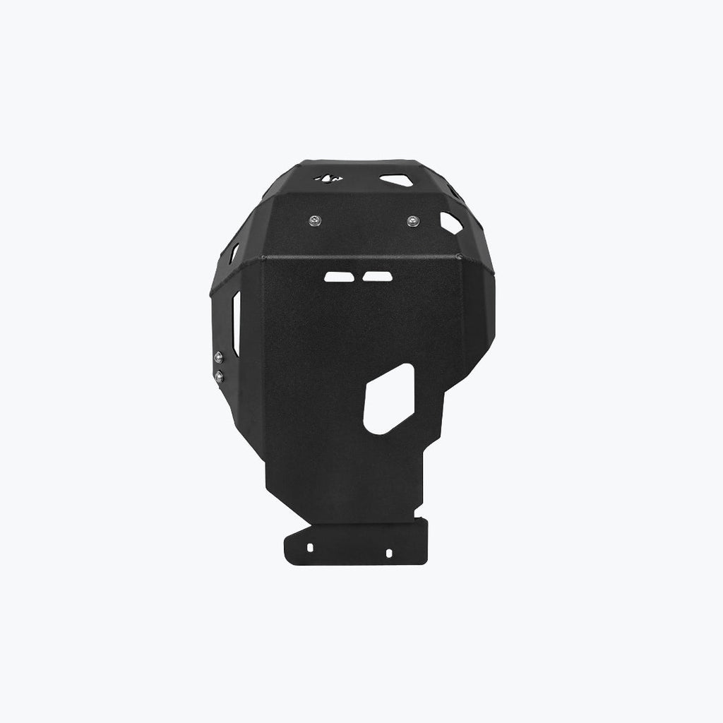 Legundary Custom BMW F900GS vambrace bash plate black aluminium engine sump guard skid plate