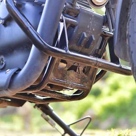 Auto Engina Engine Guard for Royal Enfield Hunter 350 | 22mm Mild Steel | 5mm Brackets | Gloss Black