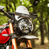 Legundary Custom Cosmic headlight grill for Triumph Scrambler 400 X black silver mild steel aluminium protector