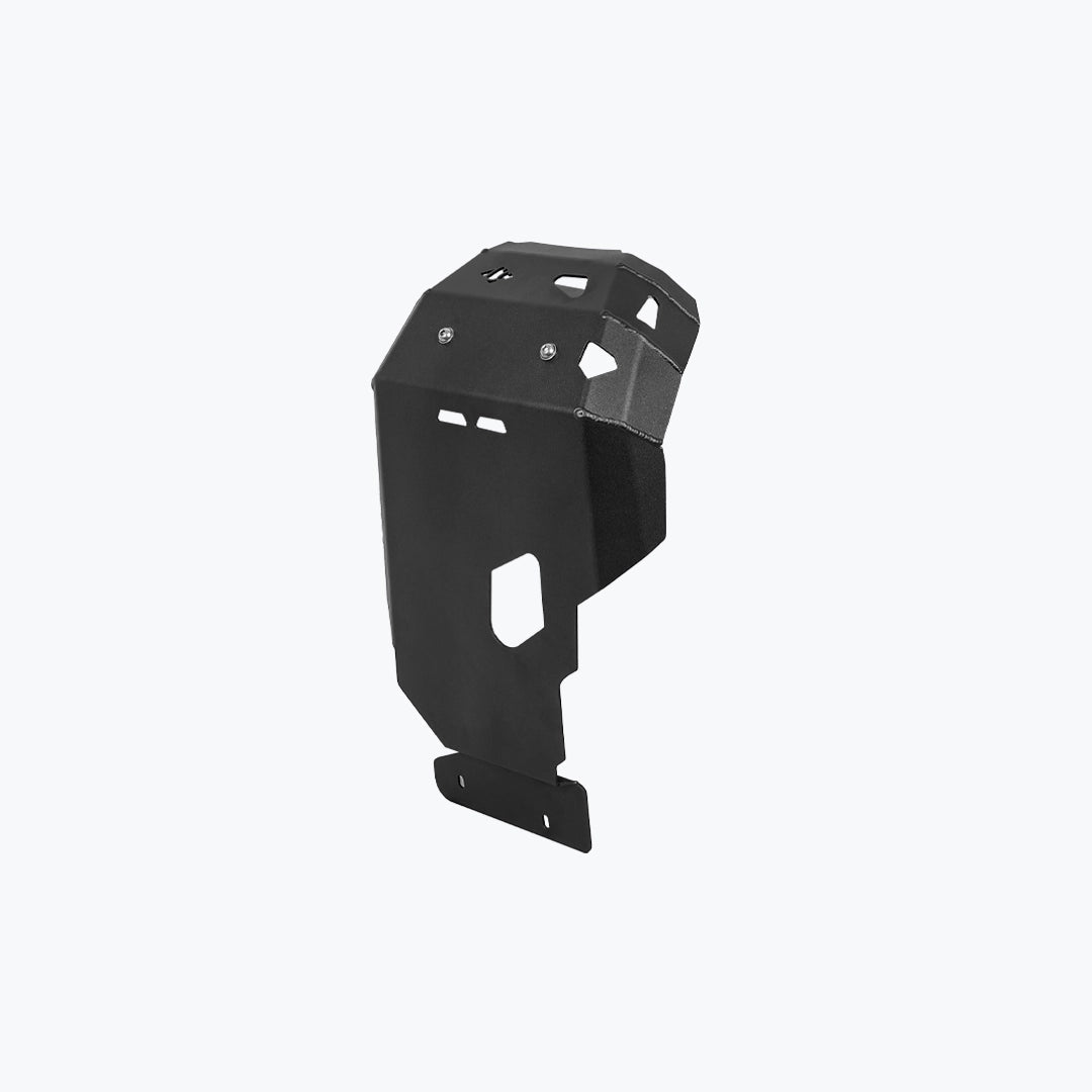 Legundary Custom BMW F900GS vambrace bash plate black aluminium engine sump guard skid plate