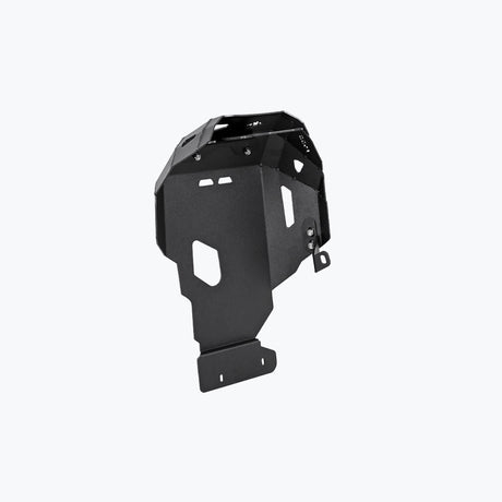 Legundary Custom BMW F900GS vambrace bash plate black aluminium engine sump guard skid plate