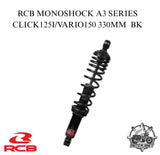 RCB A3 Series 330mm black rear monoshock for NTorq 125 and Burgman 01M0350B