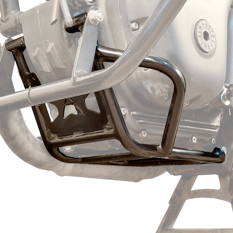 Auto Engina Engine Guard for Royal Enfield Hunter 350 | 22mm Mild Steel | 5mm Brackets | Gloss Black