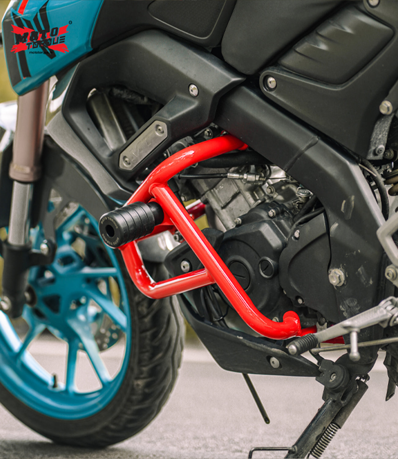 Moto Torque Alpha Crash Guard V2.0 Red for Yamaha MT-15 with X-Protect Sliders