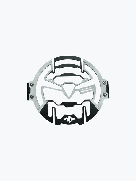 Legundary Custom Cosmic headlight grill for Triumph Scrambler 400 X black silver mild steel aluminium protector