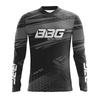 BBG motocross jersey for men in black neon orange and red for off road motorcycle riding