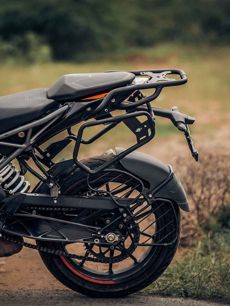 Legundary Custom Poseidon Saddle Stay for KTM Duke 200 250 BS6 Gen 2 Black Mild Steel Saddle Bag Support Carrier