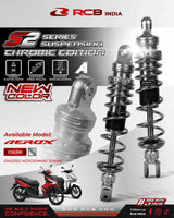 RCB S-2 Series 305mm chrome rear shock absorber 01A0313D for Yamaha Aerox