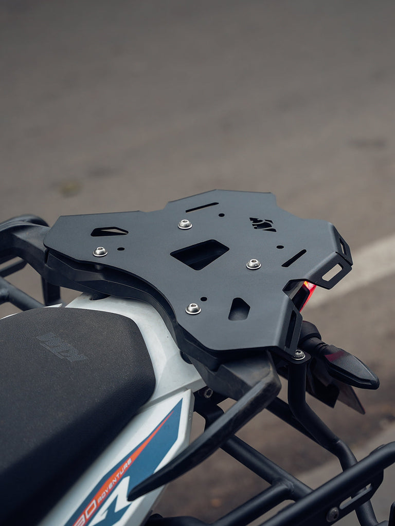Legundary Custom KTM ADV 890 Huckita Carrier Plate Black mild steel aluminium top rack luggage mount