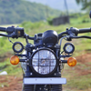 Auto Engina Fog Light Clamp Mount for Royal Enfield Hunter 350 3mm Mild Steel Gloss Black