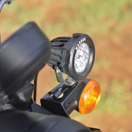 Auto Engina Fog Light Clamp Mount for Royal Enfield Hunter 350 3mm Mild Steel Gloss Black