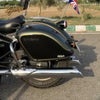 Bycology Rhino Racing Touring Exhaust with polished chrome finish and slash-cut outlets for Royal Enfield Super Meteor 650