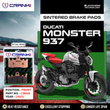 CRANK1 CB036 Sintered Front Brake Pads For Ducati Monster 937 2021 Motorcycle