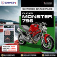 CRANK1 CB662 Rear Sintered Brake Pads for Ducati Monster 796 2010-2016 high performance motorcycle brake pads