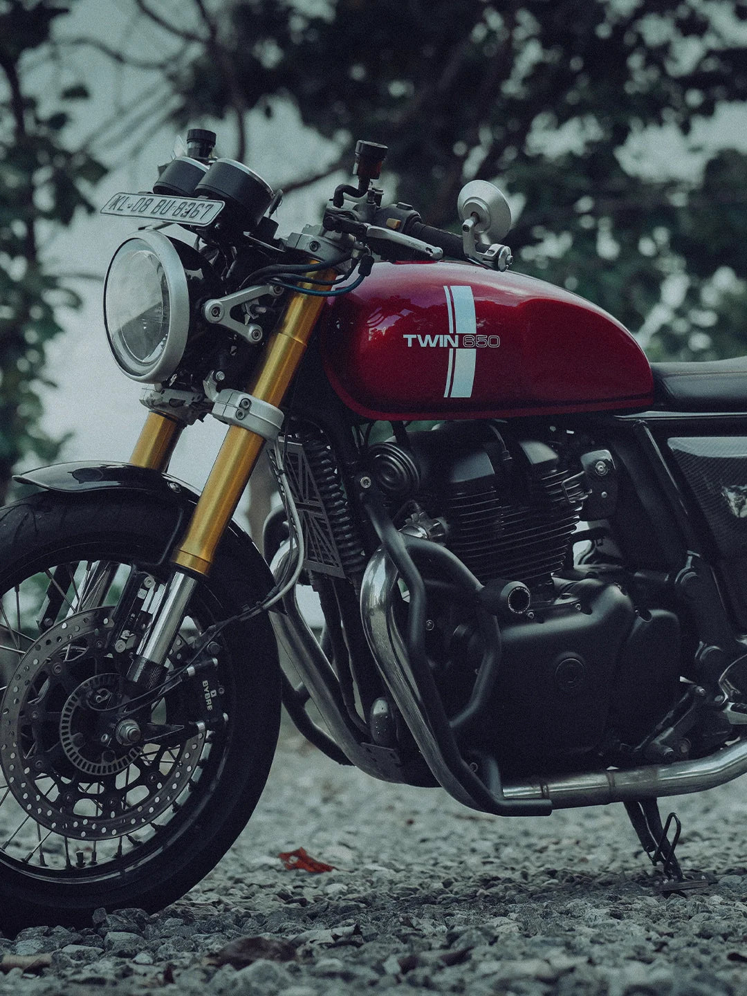 Legendary Custom Interceptor 650 Thanos crash guard with slider black heavy duty engine protection