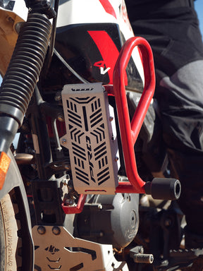 Legundary Custom Vector radiator grill aluminium installed on Hero X Pulse 200 4V Pro front