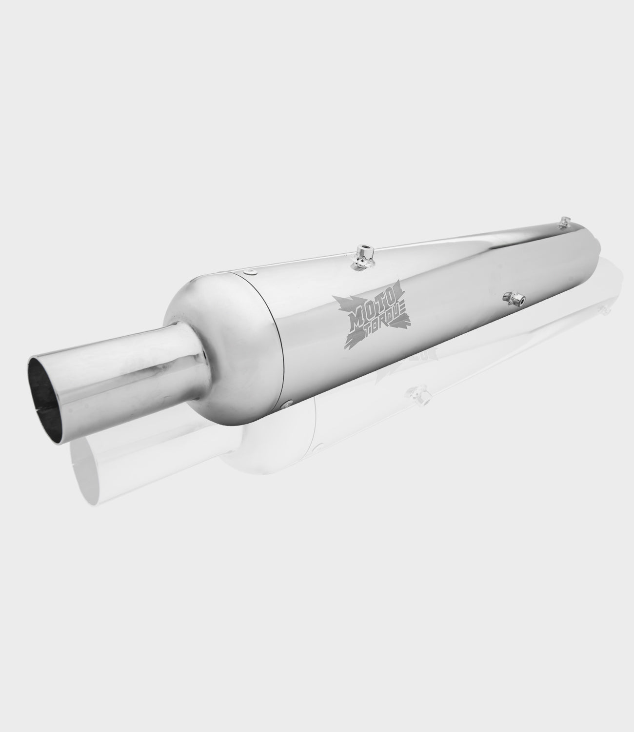 Moto Torque Replica Chrome performance exhaust for Royal Enfield Classic 350 and 500 BS4 with bass sound
