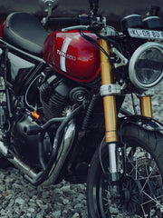 Legendary Custom Interceptor 650 Thanos crash guard with slider black heavy duty engine protection