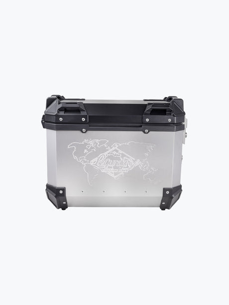 Legundary Custom Fort Knox 36L aluminium side box pannier black and silver motorcycle luggage