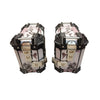 LGP 25L aluminium motorcycle pannier box white mountain graphic mounted on touring bike