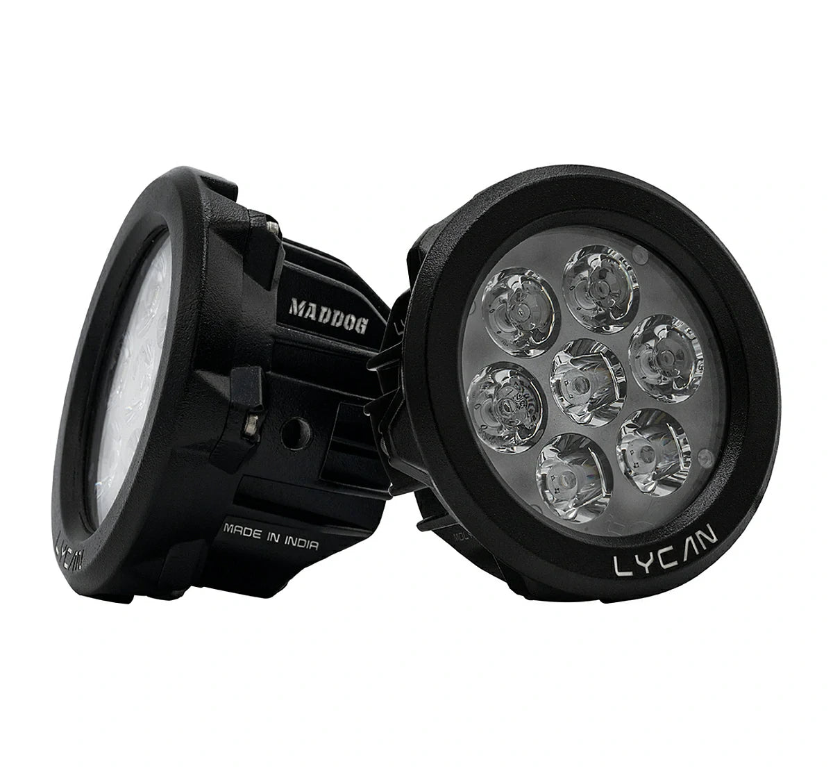 Maddog Lycan Auxiliary LED Lights 10800 Lumens Dual Mode Spot and Flood for Motorcycle IP67 Waterproof