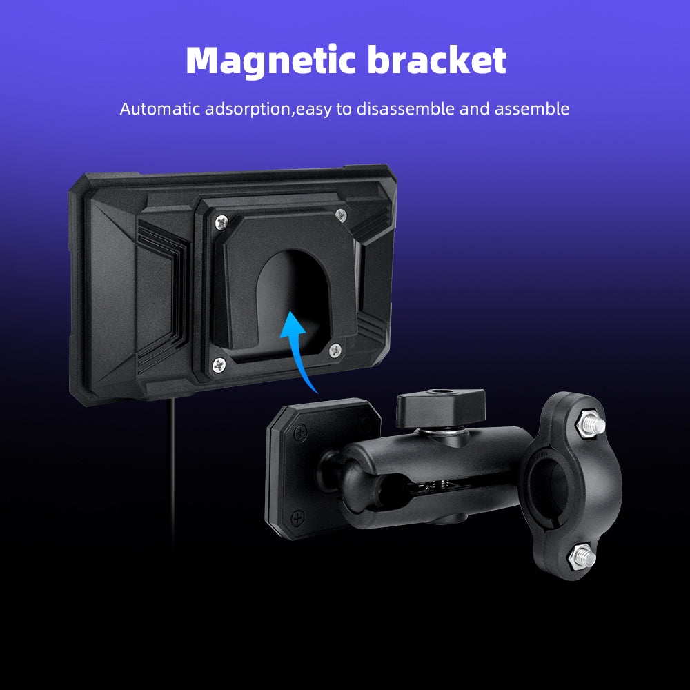Sash Gears S3 Smart Riding Display with 5 inch touchscreen, wireless Apple CarPlay, Android Auto, dual HD cameras, TPMS and magnetic quick-detachable mount